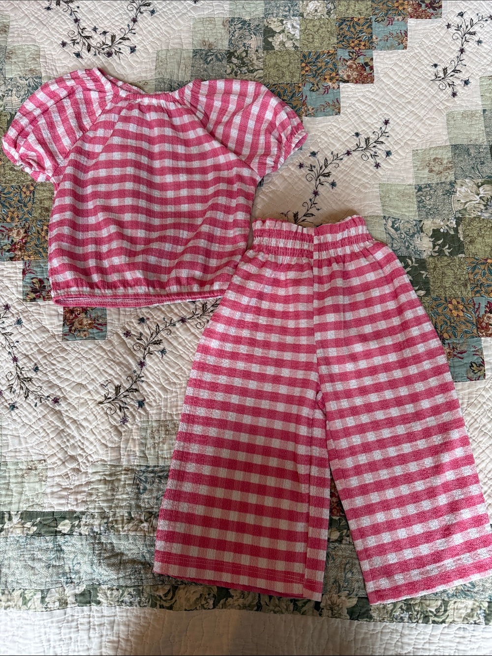 Zara pink and white gingham set